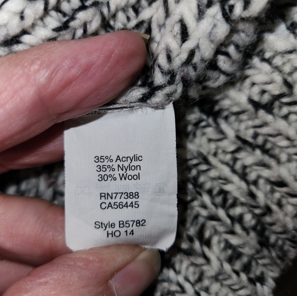 Madewell Marled Black & Cream Turtleneck Sweater Size S Wool Blend Comfortable - Picture 10 of 15